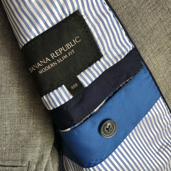 Banana Republic suit slim jacket 40R pants 33/32 - Picture 4 of 6